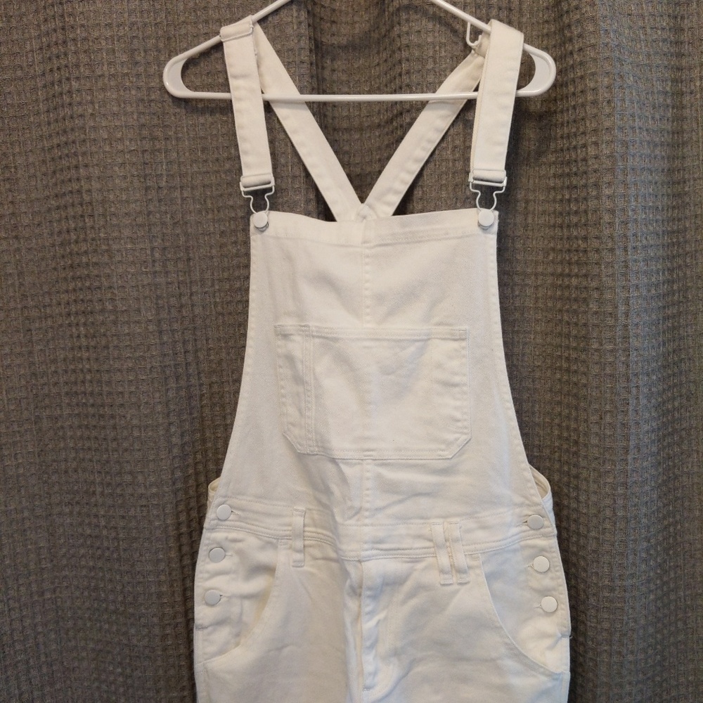 Bullhead White Skinny Overalls